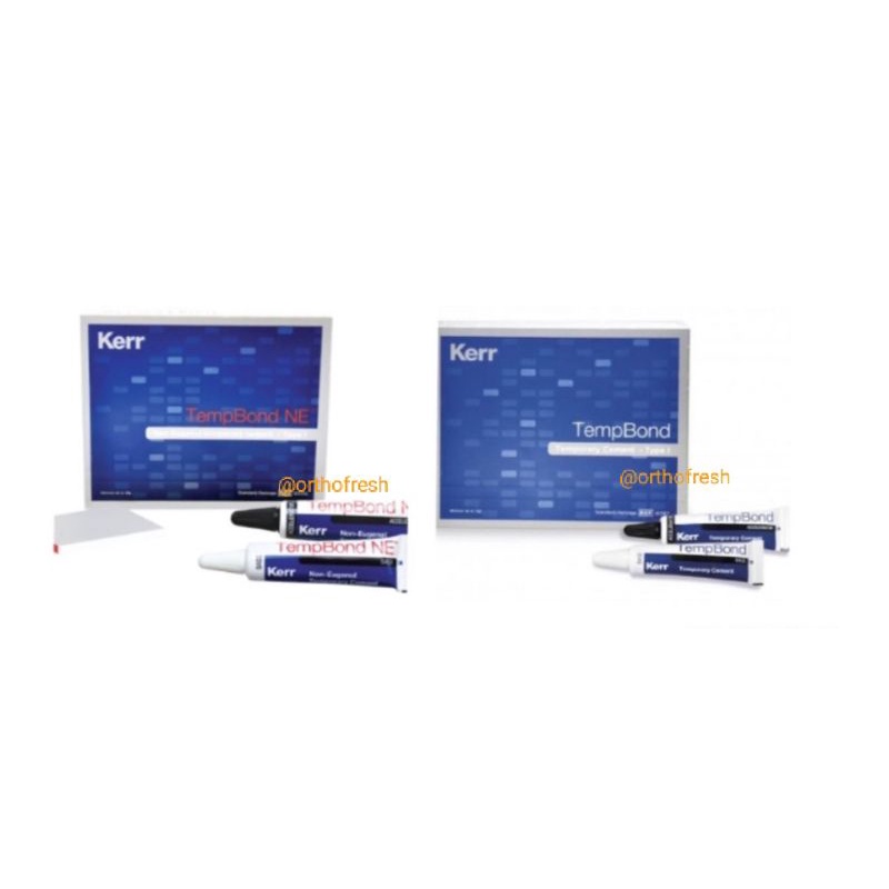 temp bond Kerr วัสดุยึดครอบฟัน สะพานฟัน ชั่วคราว ชุดละ2หลอด(base/catalyst) มีชนิด original และ NE ชุ