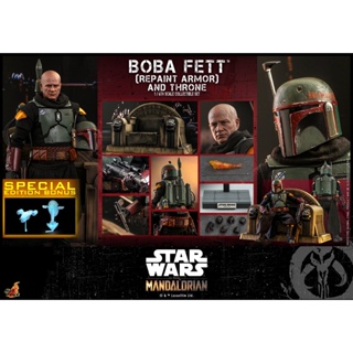 พร้อมส่ง ฟิกเกอร์ โมเดล ของสะสม Hot Toys TMS056B 1/6 Star Wars: The Mandalorian™ - Boba Fett (Repaint Armor) and Throne