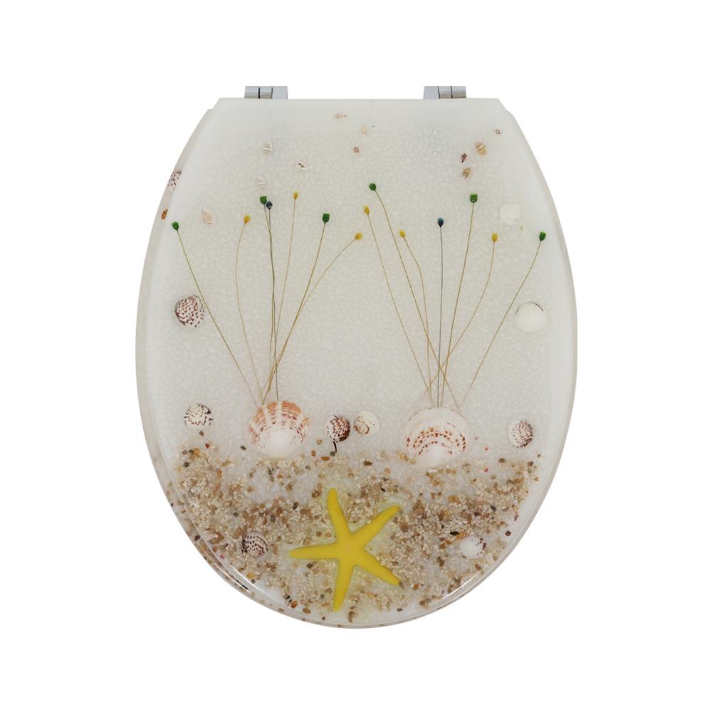 ฝารองนั่ง POLYRESIN MOYA 22EVP01 ลายเปลือกหอย Toilet seat  ฝารองนั่ง ฝาชักโครก ที่รองชักโครก