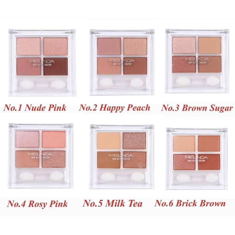 ของแท้/มีของแถม Meilinda Mini Block EyeShadow น่ารัก พกพา ง่าย เมลินดาโทนสีมีความมินิมอล ใช้ได้จริงทุกวัน