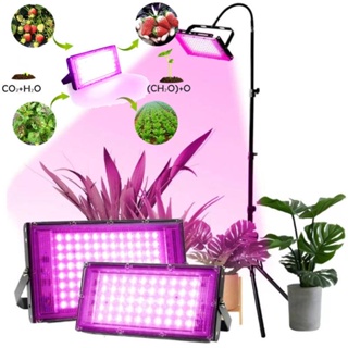 ไฟปลูกต้นไม้ ไฟช่วยต้นไม้ตัวเร็วgrow light full spectrum led ไฟปลุกต้นไม้50/100W/300W แสงขาว แสงธรรมชาติ