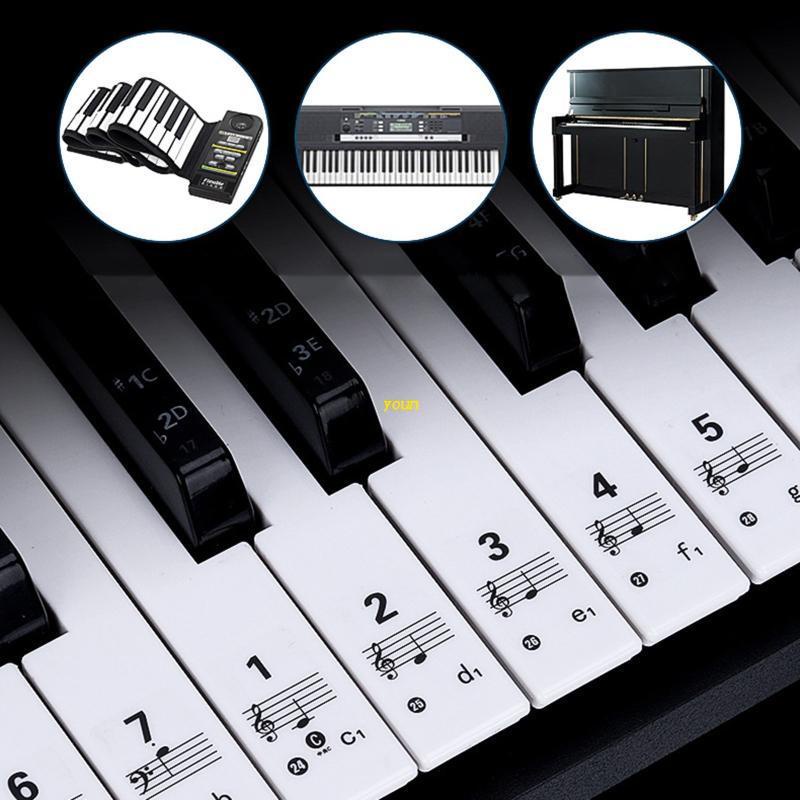 54/61/88 Keys Piano Keyboard Stickers Electronic Keyboard for Key Piano Stave