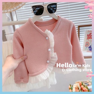 South Korea counter withdrawal ~ big-name clearance girls clothes cardigan fashionable candy color sweet wooden ear outside pullover fashion