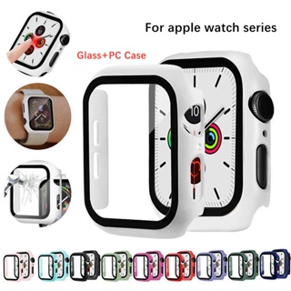 กระจกนิรภัย และกรอบกันรอยหน้าจอ สําหรับ Apple Watch Series 8 7 6 5 4 3 2 1 SE SE2 iWatch 45 มม. 41 มม. 44 มม. 40 มม. 42 มม. 38 มม.