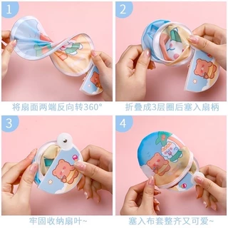 พัดสปริงพกพาง่าย พับเก็บได้ พร้อมส่ง