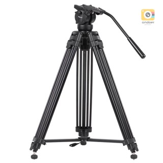 Kingjoy VT-2500 Professional Mg-Al ชุดขาตั้งกล้องวิดีโออัลลอยด์ 360°หัวบอลพาโนรามา สําหรับกล้อง DSLR DV Max สูง 61 นิ้ว รับน้ําหนักได้เต็มที่ 15 กก.