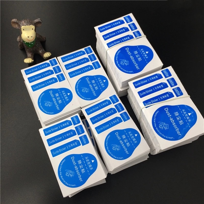 10 ชิ้น Universal โทรศัพท์หน้าจอสติกเกอร์กําจัดฝุ่น/เลนส์กล้องหน้าจอ LCD เครื่องมือทําความสะอาด /4 In 1 Dust-absorber + สติกเกอร์คู่มือ