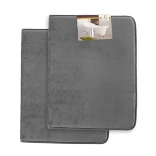 Clara Clark : CRCBM-GRY* พรมเช็ดเท้า Memory Foam Bathrug Gray 2pk. 17  x 24  Inch