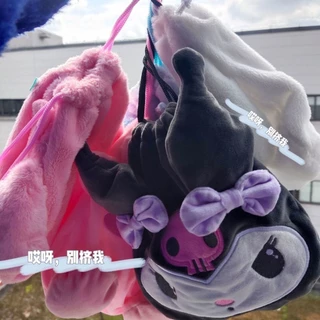 กระเป๋าหูรูด ขนาดใหญ่ จุของได้เยอะ ลายการ์ตูน Sangria o Kuromi สไตล์ญี่ปุ่น