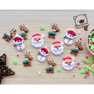 📍พร้อมส่ง💯 น้ำตาล คริสมาส🧁น่ารักๆ ~ซานต้า เรนเดียร์ ใบฮอลลี่