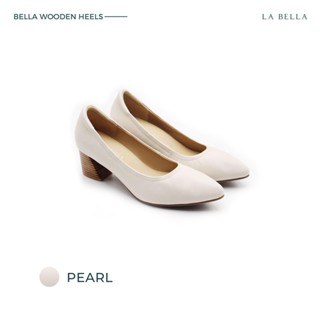 LA BELLA รุ่น BELLA WOODEN HEELS - PEARL