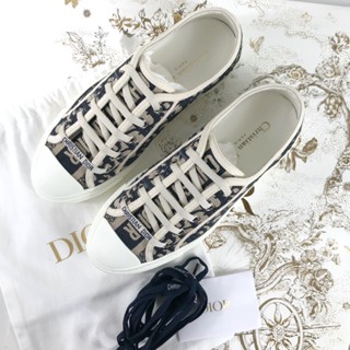 WALKNDIOR SNEAKER Deep Blue Dior Oblique Embroidered Cotton