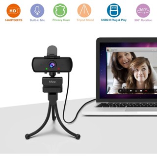 กล้องเว็บแคม FIFINE K420 - 2K Computer Webcam with Tripod and OBS Streaming on PC/Laptop