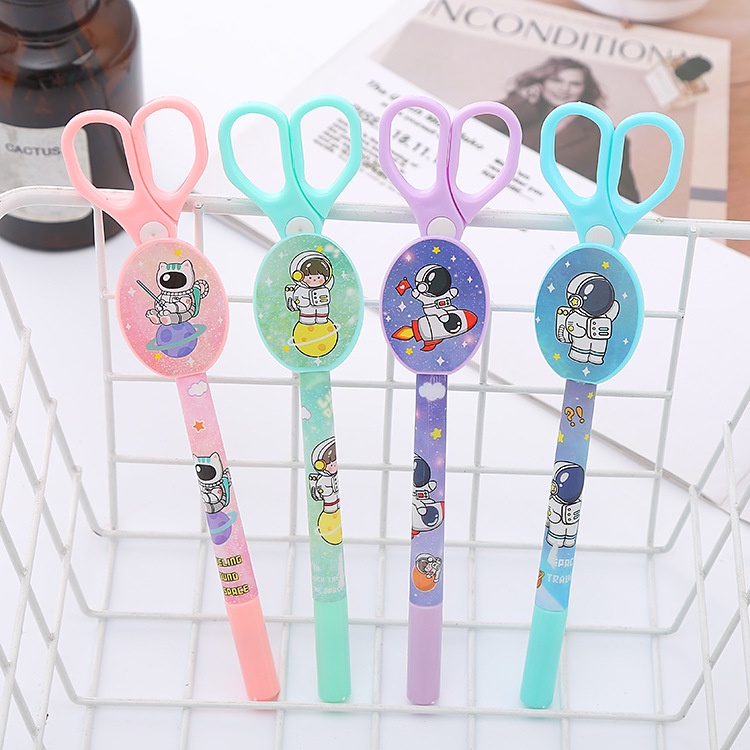 4pcs【XJJ1324】ปากกาหมึกเจล ลายการ์ตูน 0.5 มม. สีดํา เครื่องเขียน 4 ชิ้น ต่อล็อต