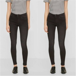 ยีนส์ดำ Unit denim skinny Jean Regular waist in fade Black