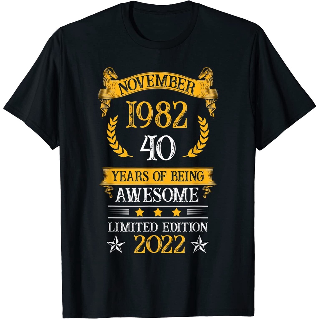 Mens Vintage พฤศจิกายน 1982 40Th Birthday 40 Years Old Idea T-Shirt