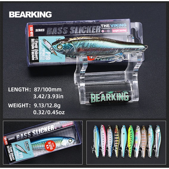 Bearking 87 มม.100 มม.Topwater ดินสอพื้นผิวตกปลา Lure Walk สุนัขประดิษฐ์น้ําเค็ม Hard เหยื่อเบสพลาสติก Walker