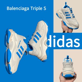 （ยิงจริง）Adidas x Balenciaga Triple S สีฟ้า ของแท้100%💯รองเท้าผ้าใบ รองเท้า รองเท้าวิ่ง รองเท้า adidas-1-4