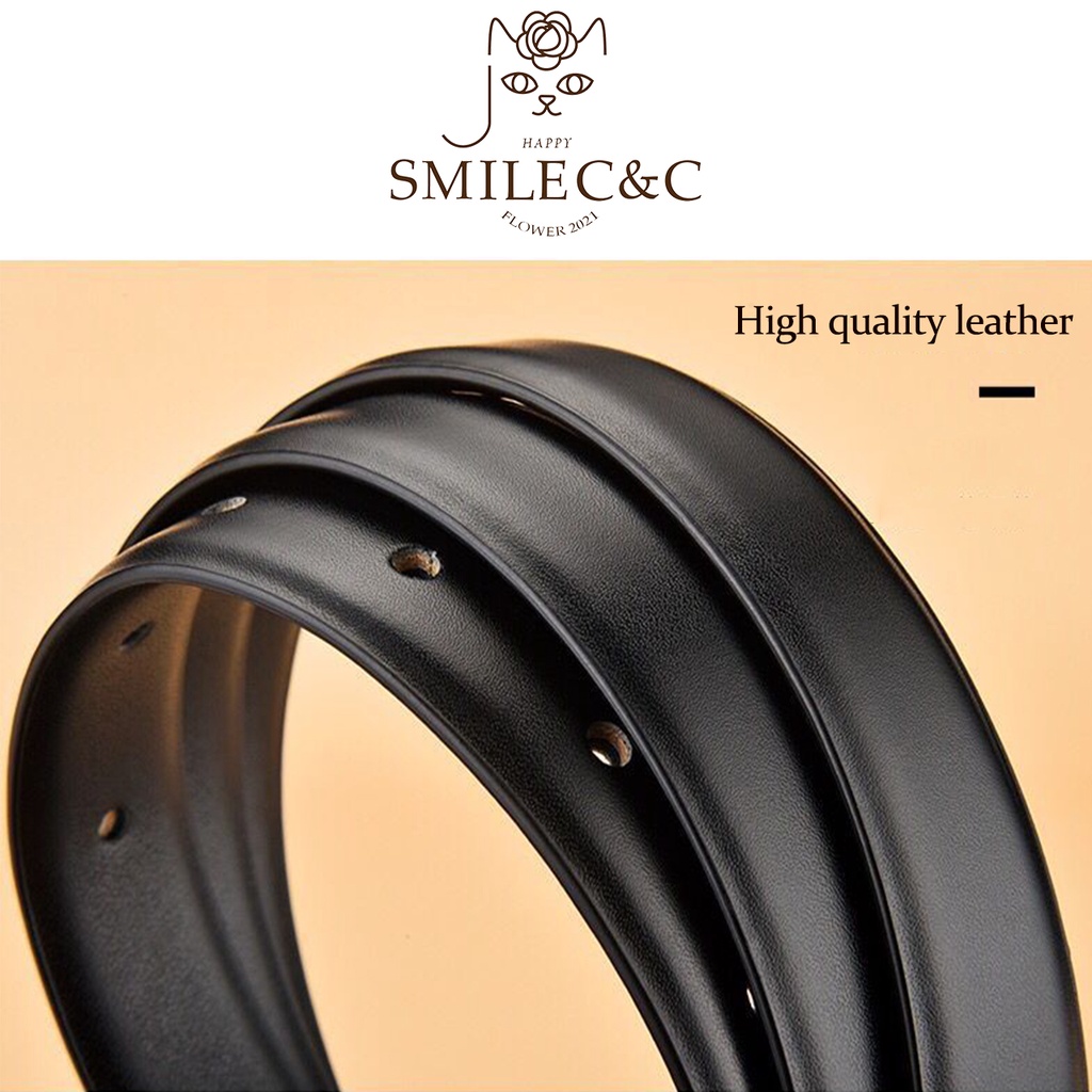 SmileFairyCC【COD & พร้อมส่ง】เข็มขัดหนังนิ่ม คุณภาพสูง สไตล์เกาหลี สําหรับผู้หญิง