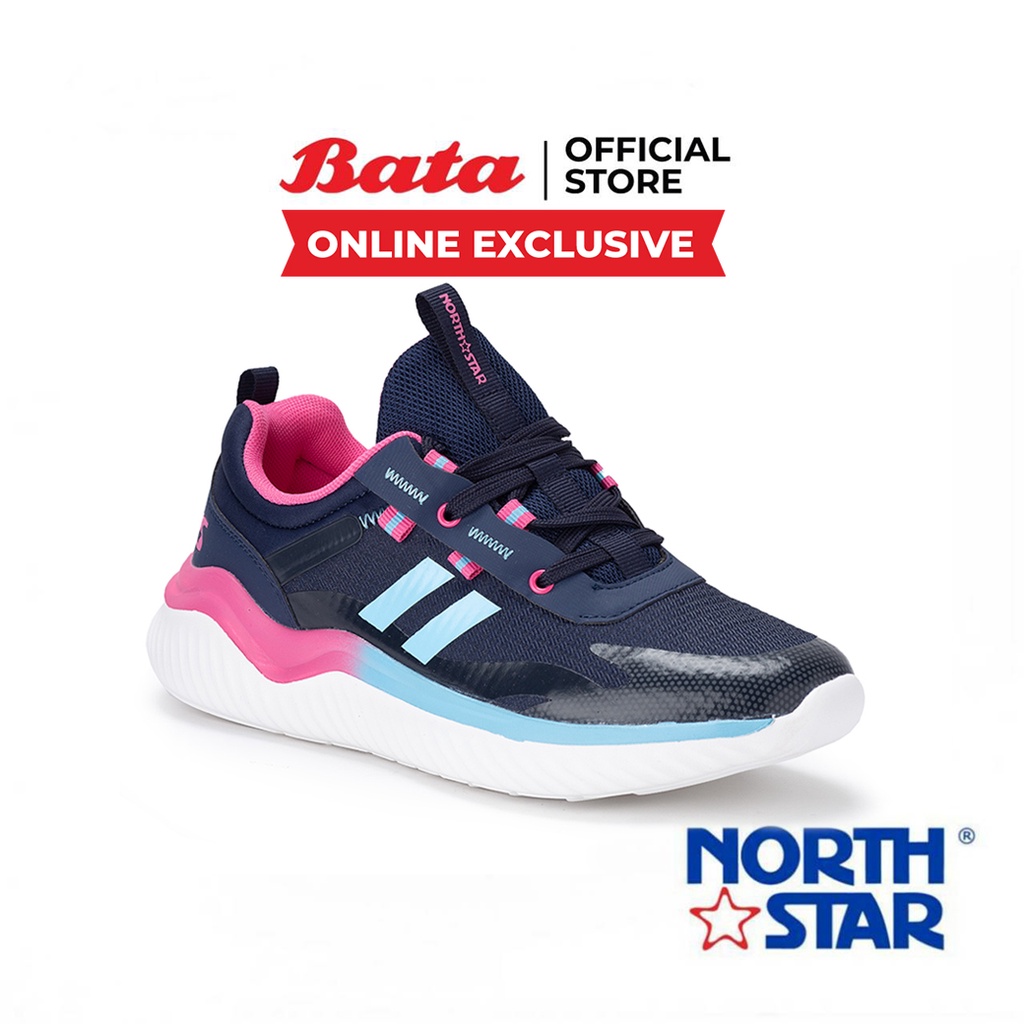 Bata บาจา ยี่ห้อ North Star รองเท้าผ้าใบแบบผูกเชือก  Sneakers Flyknit รองเท้าผ้าถักใส่สบาย ระบายอากาศได้ดี สำหรับผู้หญิง รุ่น YUMI สีกรมท่า 5209052