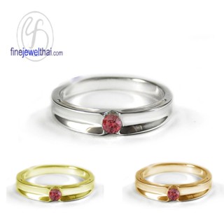 Finejewelthai-แหวนทับทิม-แหวนเงินแท้-แหวนพลอย-พลอยประจำเดือนเกิด-Ruby-Silver-Ring-R1240rb (เลือกสีตัวเรือนได้)