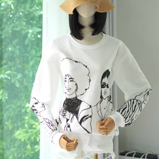 เสื้อสีขาว สเวตเตอร์โอเว่อร์ไซด์ ZARA Sweater ของแท้ ผ้าด้านในคล้ายผ้าสำลี สวยมาก