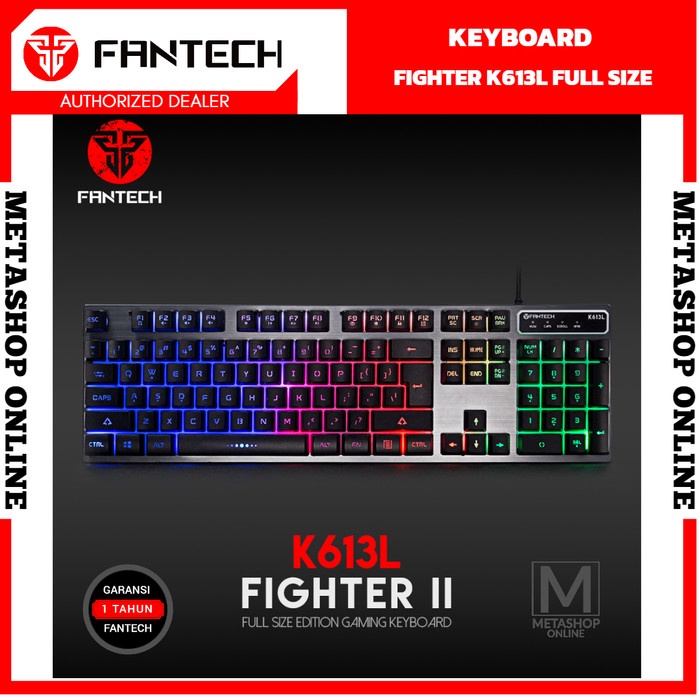 คีย์บอร์ดเกมมิ่ง Fantech Fighter II K613L RGB ขนาดเต็ม