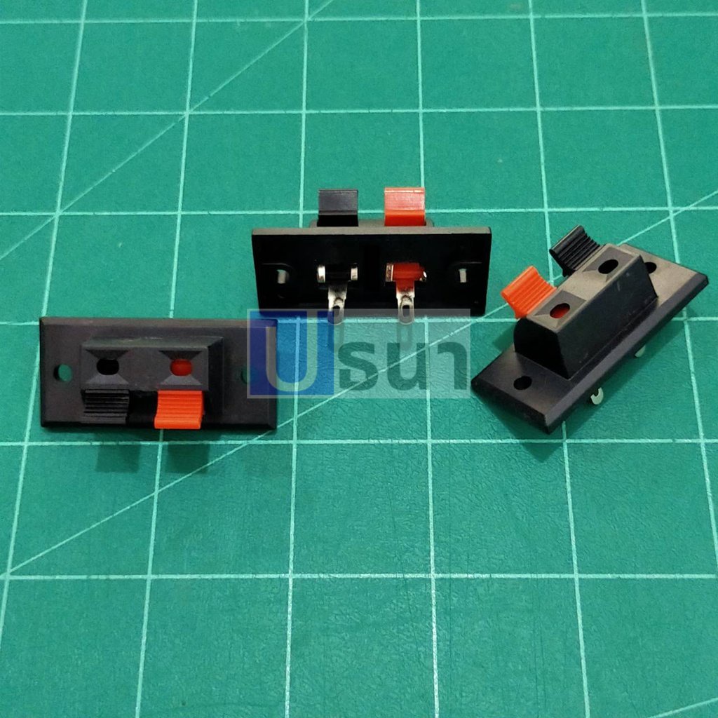 แท็บลำโพง ขั้วต่อลําโพง เครื่องเสียง ลําโพง Speaker Terminal Box Push in Jack Spring Load #STB-SL01 (2P) (1 ตัว)