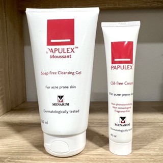 Papulex oil-Free Cream 40ml+Papulex Moussant Soap Free Cleansing Gel 150 mL+cream40ml ชุดคนเป็น สิว ผิวมัน ผิวแพ้ง่าย