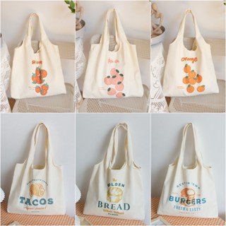 กระเป๋าผ้ามินิมอล 6 ลายสกรีน ขนาด 38*31cm กระเป๋า Tote Bag