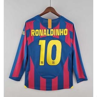 เสื้อฟุตบอล แขนยาว สไตล์ย้อนยุค คุณภาพสูง 05-06 RONALDINHO