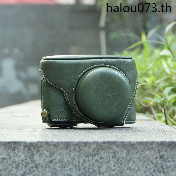 เคสกระเป๋าหนังใส่กล้อง แบบครึ่งหนึ่ง ลายการ์ตูนวัวน่ารัก สีเขียว สําหรับ Panasonic G100 GX85 GX9