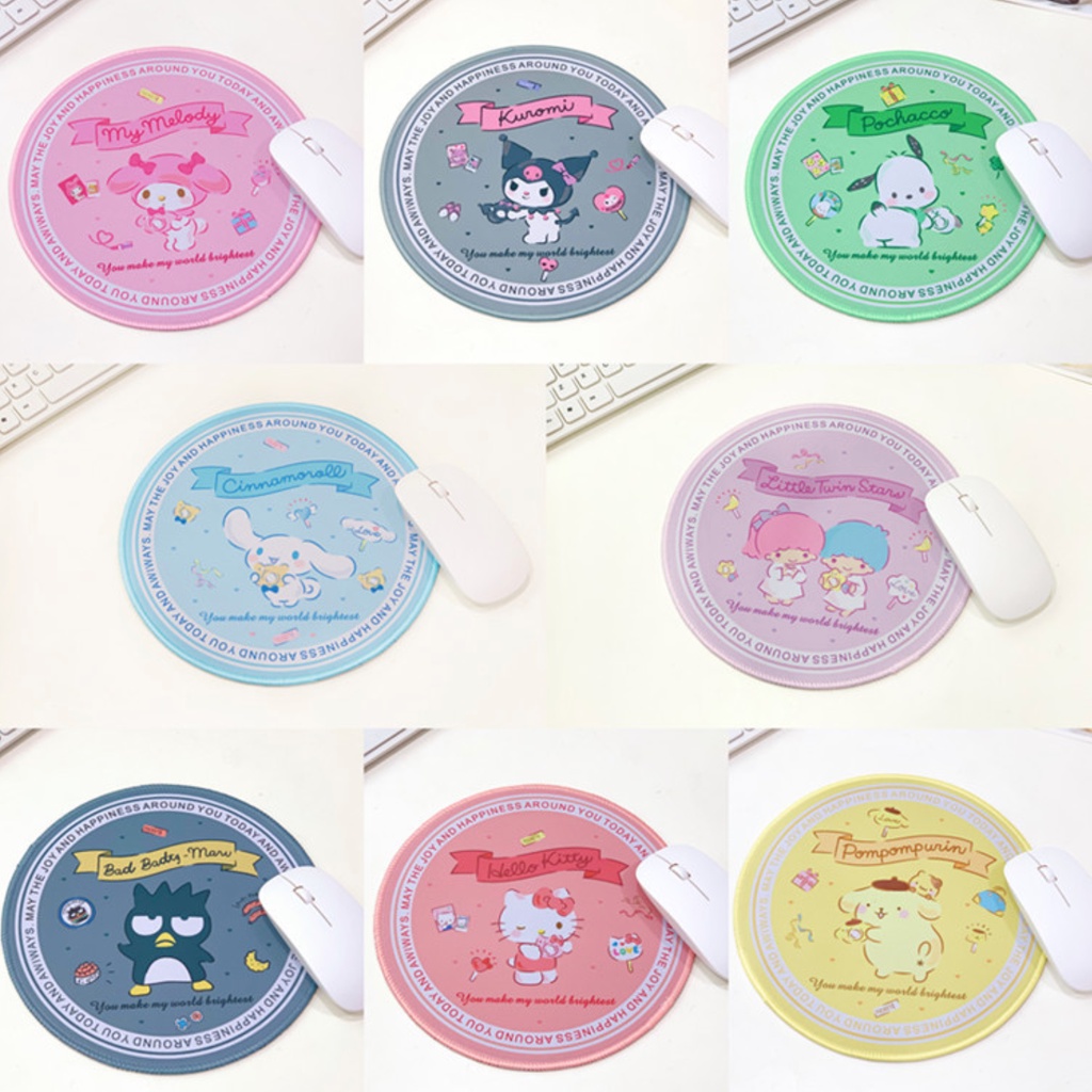 พร้อมส่ง💕 แผ่นรองเม้าส์ ทรงกลม ที่รองเม้าส์ลายการ์ตูน น่ารัก | Bluerubystore