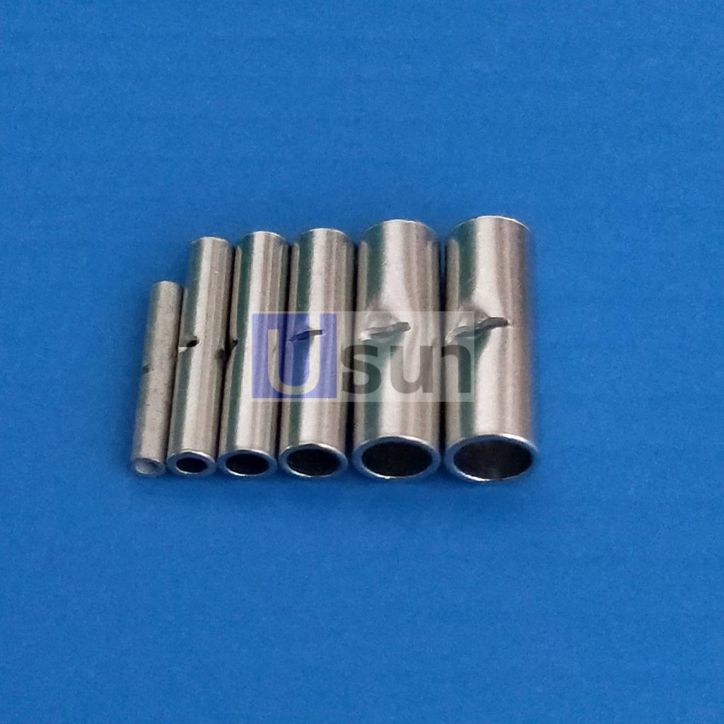 (5 ตัว) สลิป ตัวต่อ สายไฟ สลิปทองแดง สลิปเปลือย Copper Crimp Sleeve แบบย้ำต่อสายไฟ 0.2-6sqmm #สลิปเปลือย