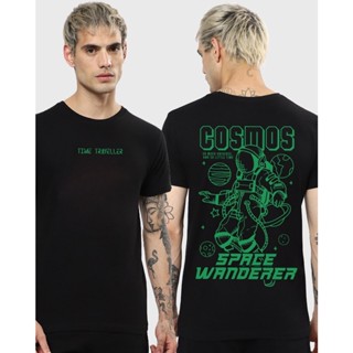 Mens Black Cosmos Graphic Printed T-shirt เสื้อยืด เสื้อยืดแฟชั่น