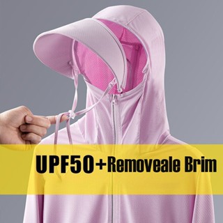 เสื้อแจ็กเก็ตกีฬา UPF50+ มีฮู้ด แบบแห้งเร็ว เหมาะกับฤดูร้อน สําหรับผู้หญิง เหมาะกับการวิ่ง ขี่จักรยาน ตั้งแคมป์ เดินป่า