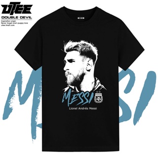 ▅▓▒เสื้อยืดแขนสั้นฟุตบอลโลก Messi C Ronaldo เสื้อผ้าฟุตบอล Neymar กีฬาผ้าฝ้ายหลวมครึ่งแขน