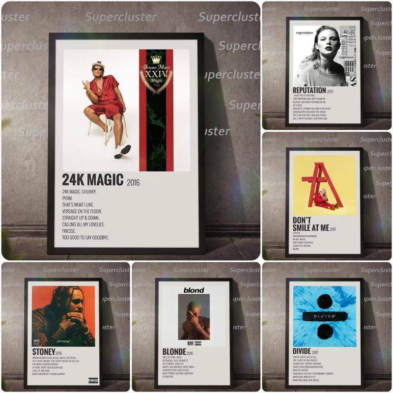 โปสเตอร์ผ้าใบ พิมพ์ลาย Taylor Mars Ed สไตล์มินิมอล สําหรับตกแต่งผนังบ้าน ปี 2016-2017