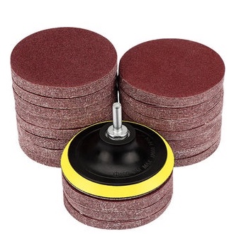กระดาษทรายกลมตีนตุ๊กแก หลังสักหลาด 5 นิ้ว 125 mm (แพคละ10แผ่น) ซื้อครบ 5 แพค ฟรีแป้นจับ 1 ชิ้น