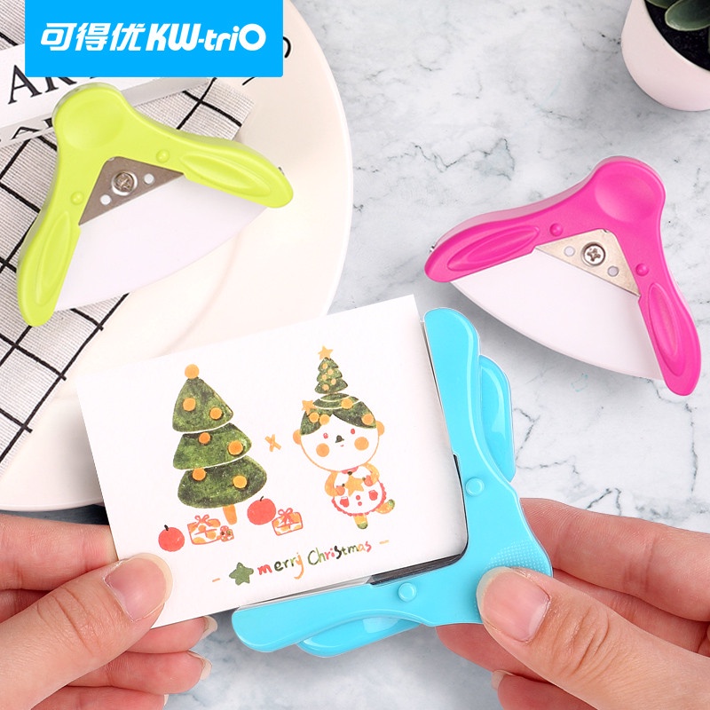 Kw-trio เครื่องเจาะมุมกระดาษ R5 ทรงกลม 5 มม. สําหรับงานฝีมือ สมุดภาพ การ์ด DIY 9Z194