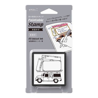 MIDORI Paintable stamp Pre-inked Going out (D35391006) / ตัวปั๊มแบบมีหมึกในตัว ลายการเดินทาง แบรนด์ MIDORI ประเทศญี่ปุ่น