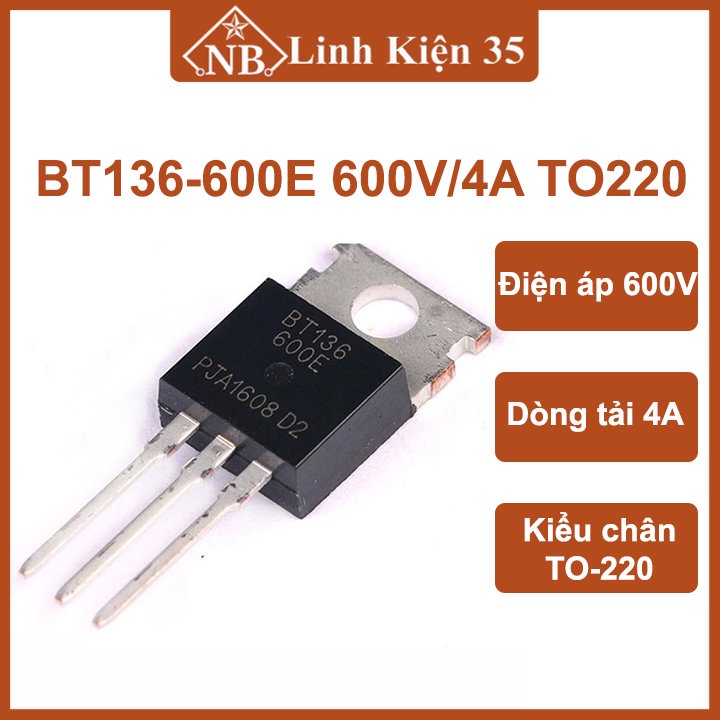Triac BT136-600E 600V/4A มาตรฐาน TO220