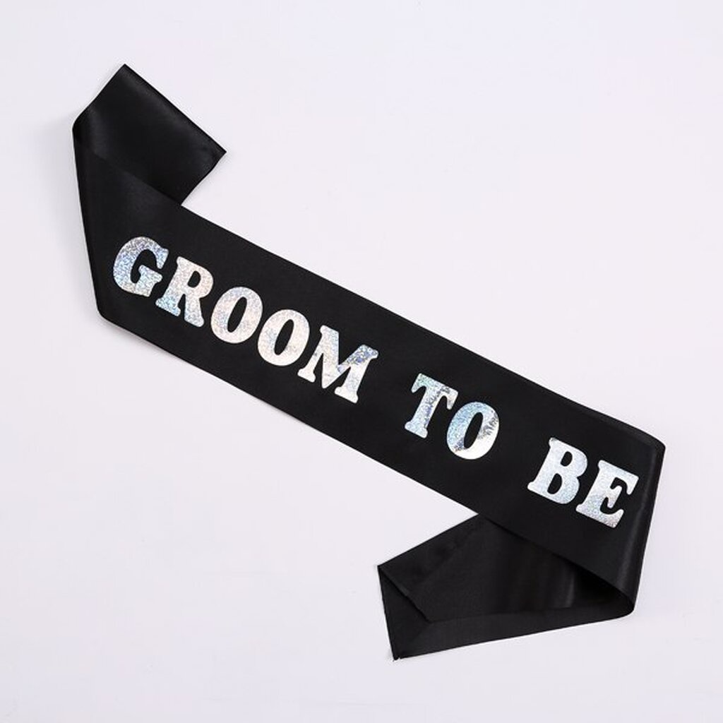 สายสะพายเจ้าบ่าว GROOM TO BE Black Sash
