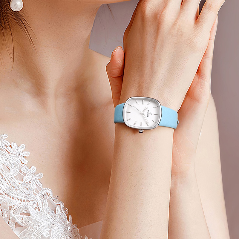 WWOOR   นาฬิกาข้อมือควอตซ์แฟชั่น สายหนัง กันน้ํา หรูหรา สําหรับสตรี -8881