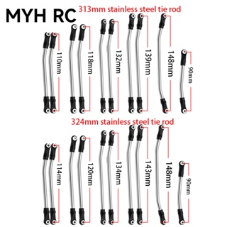 Myhrc ชุดก้านเชื่อมสเตนเลส ฐานล้อ 313 324 มม. สําหรับรถไต่หินบังคับ 1/10 Axial SCX10 II 90046 10 ชิ้น ต่อล็อต