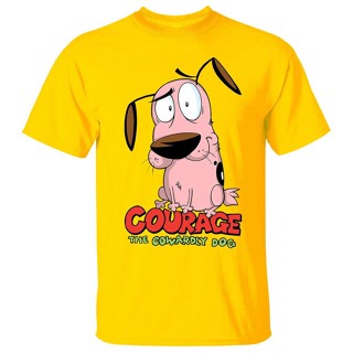 LINT9 [Ready Stock XS-6XL] Cartoon Courage Cowardly Dog V3 Tv Series 100% Cotton Sports Fitness Plus Size MenS T-Shirt