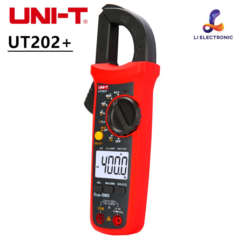 UNI-T UT202+ Digital Clamp Multimeter AC/DC Voltmeter AC Current Meter Resistance Multi Tester 59P1