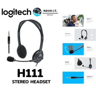 COINSคืน15%⚡FB9JMZV6⚡ LOGITECH H111 STEREO HEADSET หูฟังสเตอริโอพร้อมไมค์ ประกัน 1 ปี