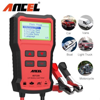 ANCEL BST100 12V Car Battery Tester Digital Car Battery Analyzer Battery Health Analyzer Car Diagnostic Tool Car Battery Checker For Car/Motorcycle/Vans/Light Truck/Boat