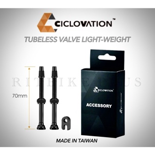 วาว์ล Ciclovation Tubeless Valve Black 70mm.